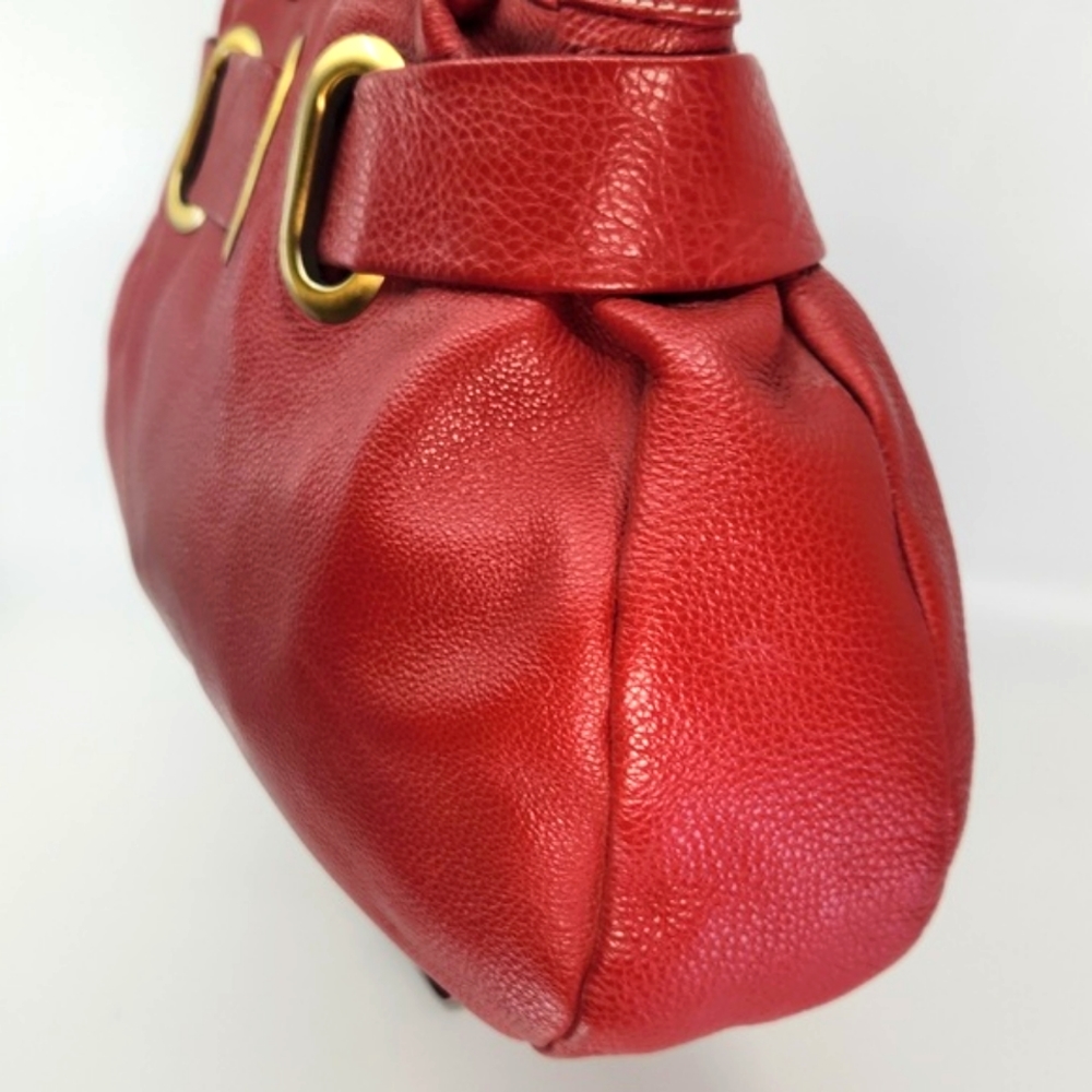 Vera Pelle Red Leather Shoulder Handbag with leather pouch - Picture 6 of 8